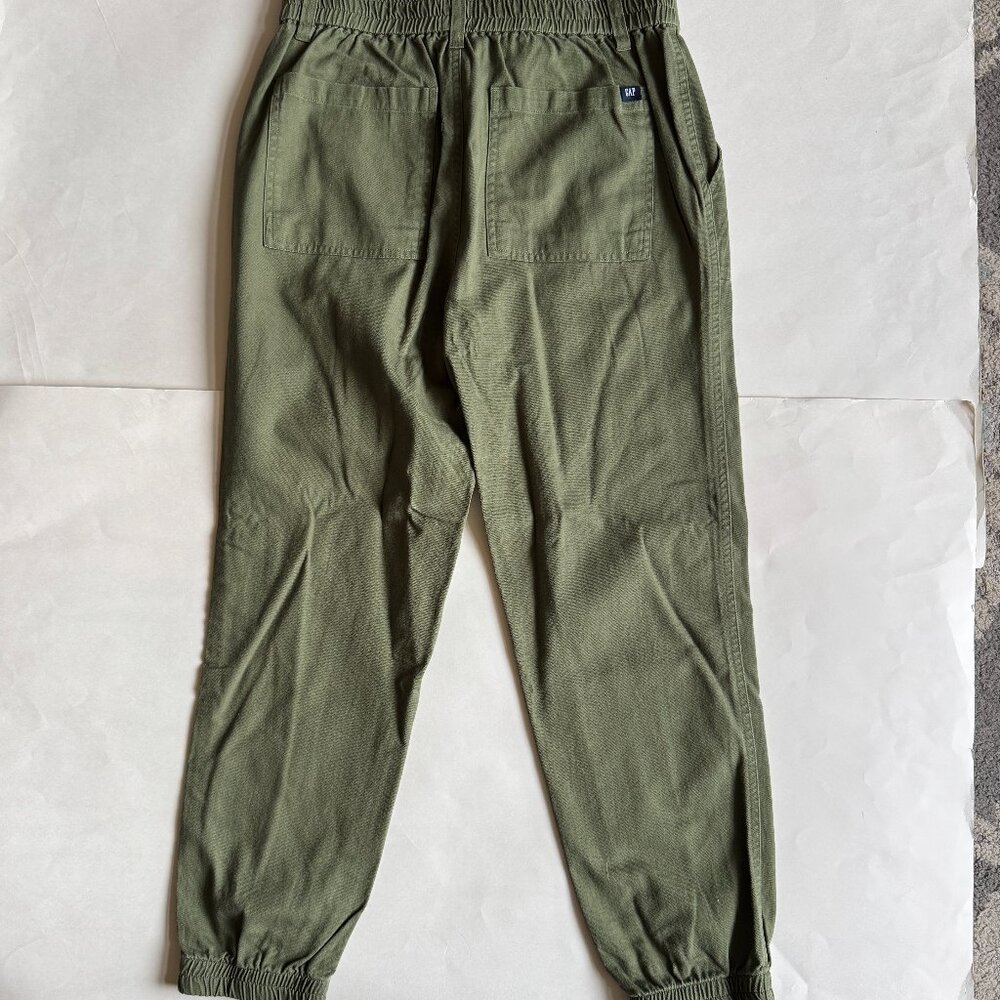 Women's Gap Twill Flat Front Jogger Four Leaf Clover Green Cotton Lyocell Blend - Picture 3 of 4